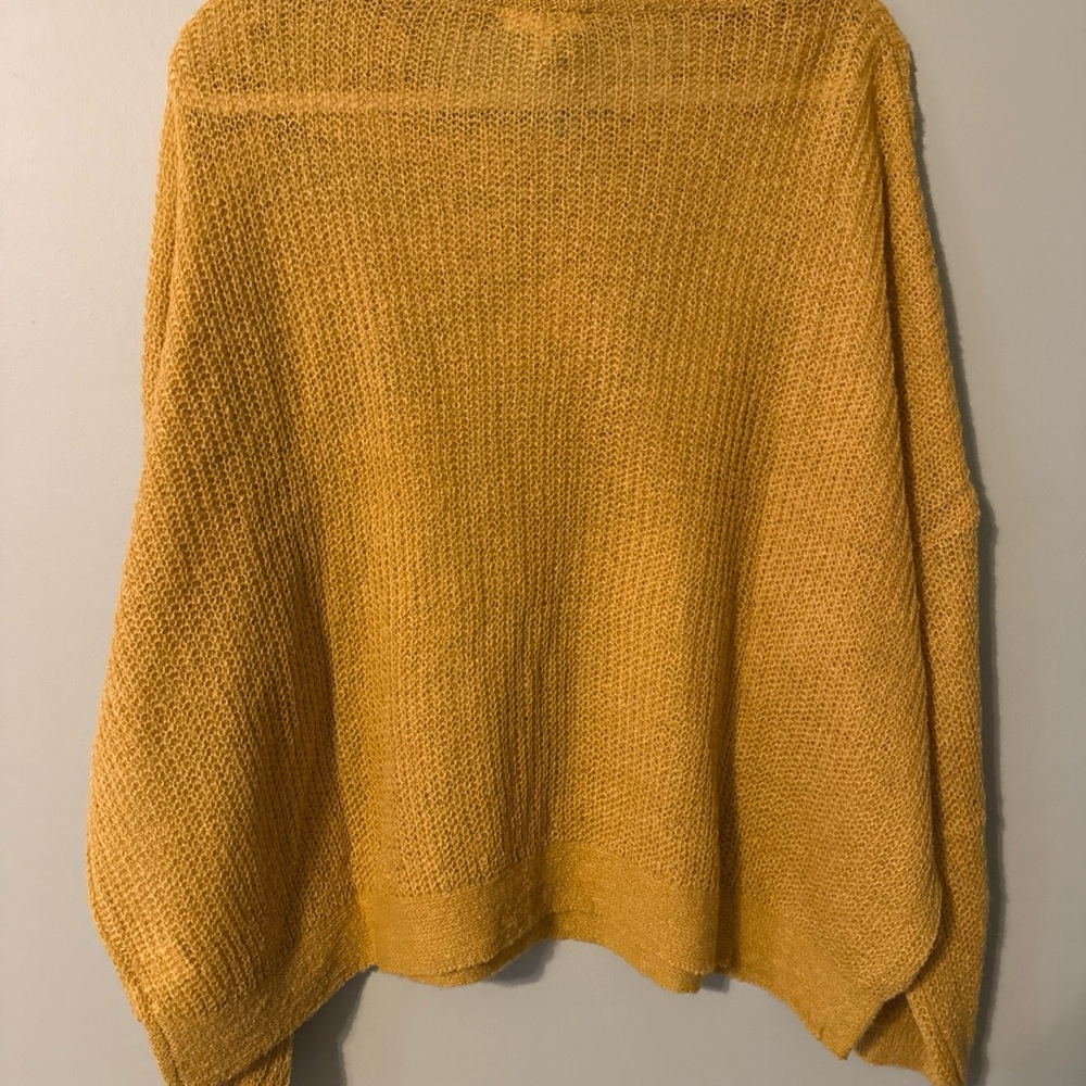 Elegant Sun Burnt Yellow V-Neck Sweater for Women - Picture 2 of 7